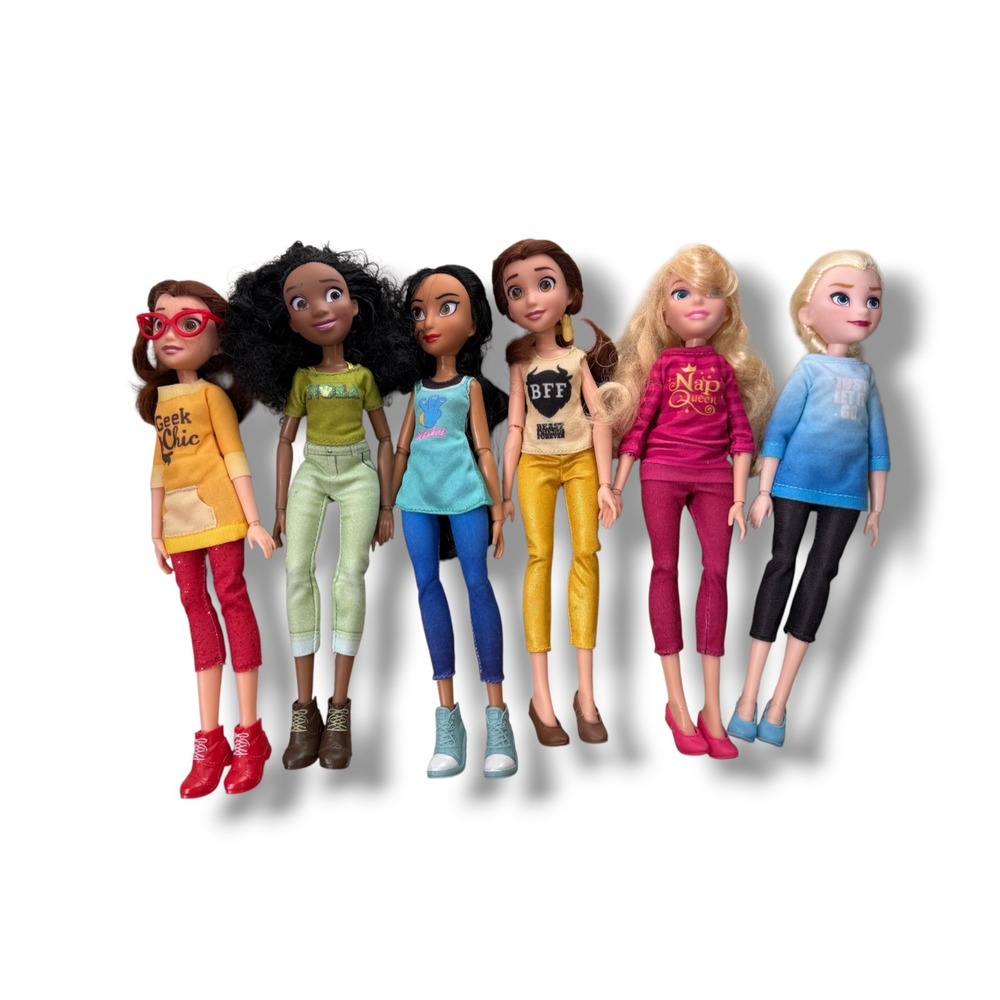 Disney Princess Comfy Squad Doll Lot of 6 Ralph Breaks The Internet Belle Tiana